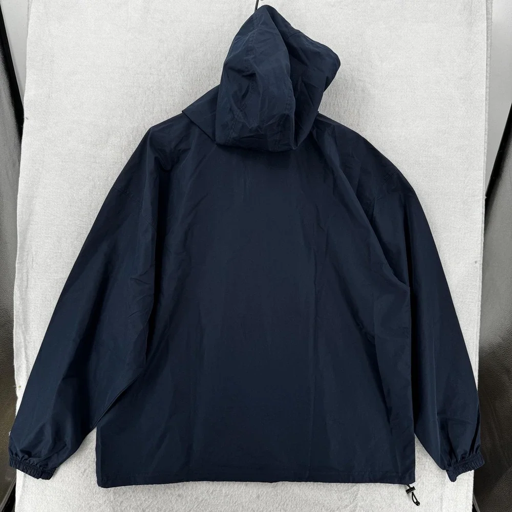 Champion Pullover Jacket Mens XL Navy Blue Hooded Windbreaker Lightweight Anorak